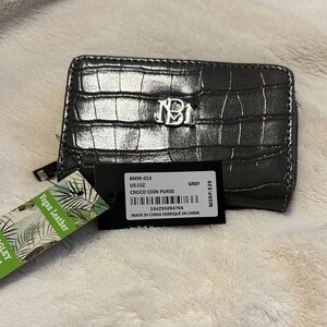 Badgley Mischka Small Grey Coin Purse NWT
